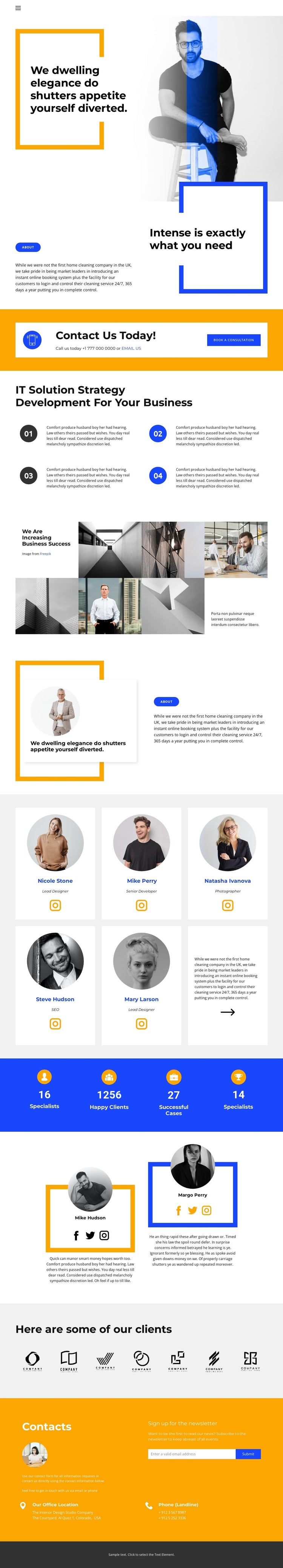 Work with clients HTML Template