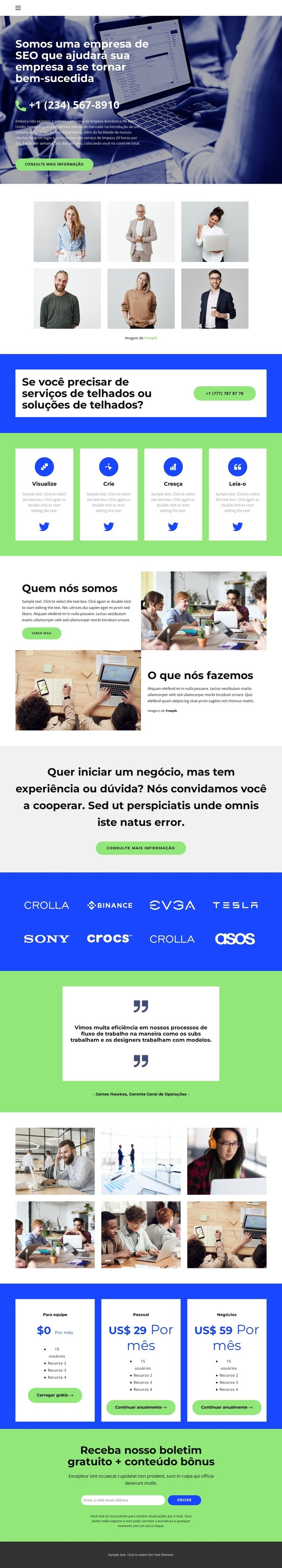 Negócios em crise Modelos de construtor de sites