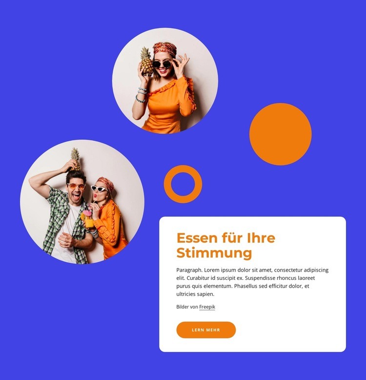 Essen für Ihre Stimmung HTML5-Vorlage