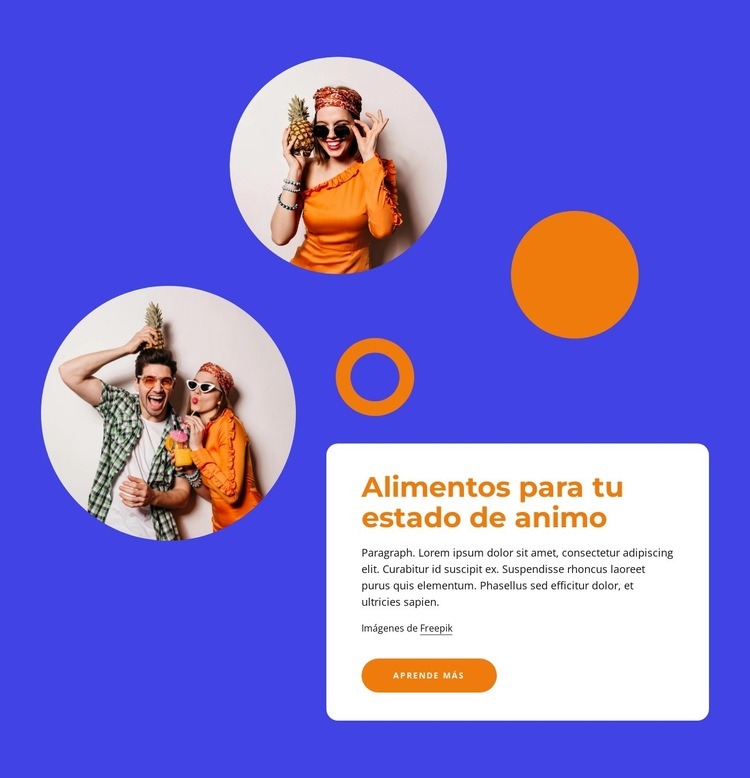 Alimentos para tu estado de animo Diseño de páginas web