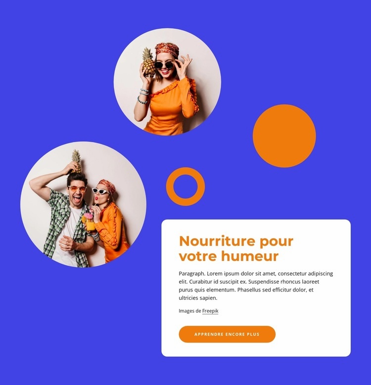 Nourriture pour votre humeur Créateur de site Web HTML