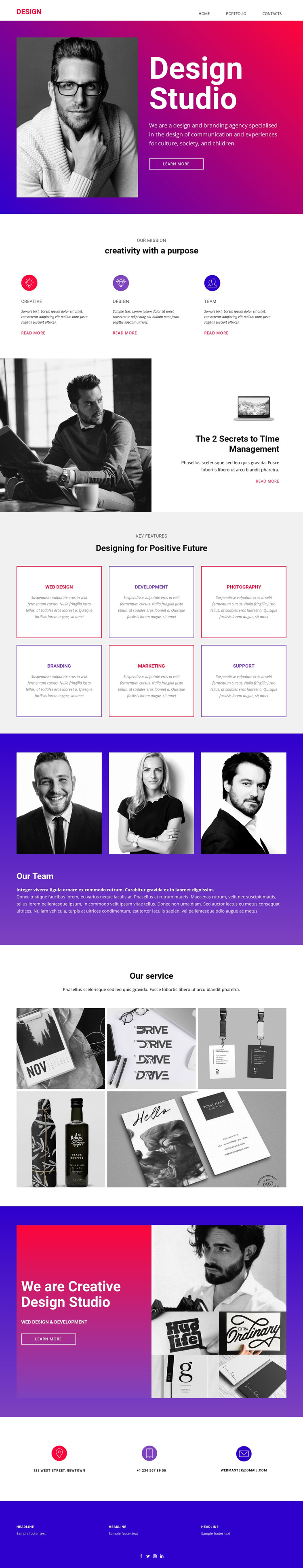 Fully integrated studio HTML Template