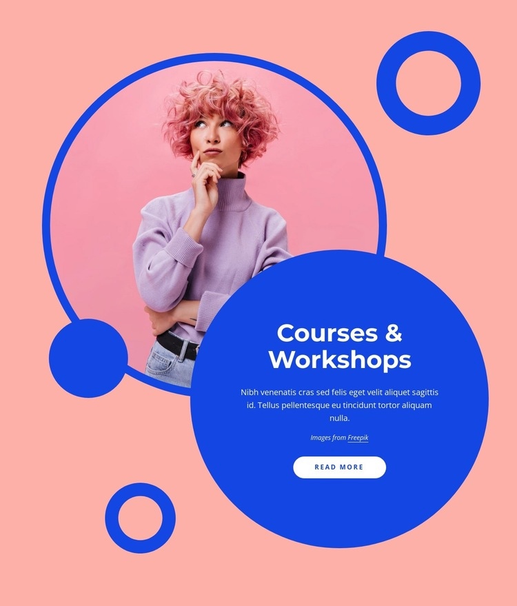 Courses and workshops Elementor Template Alternative