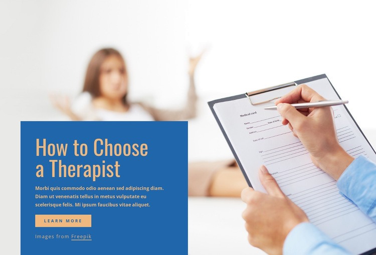 How to choose a therapist Homepage Design