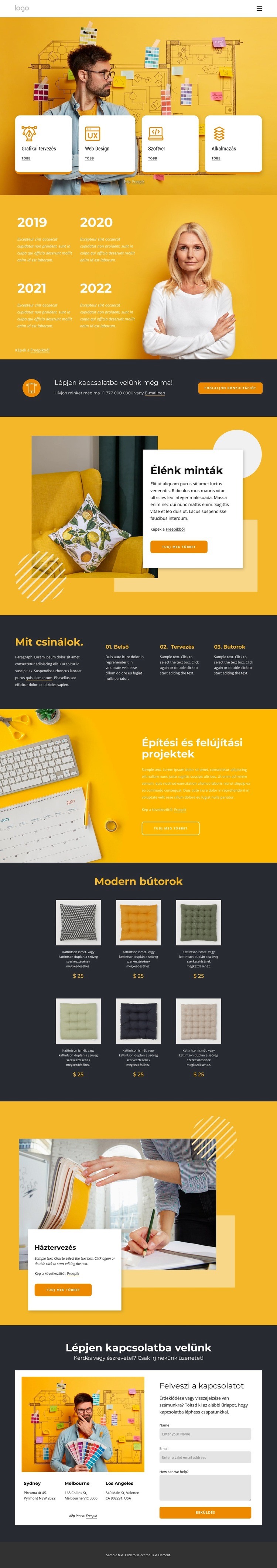 Modern tervező cég WordPress Téma