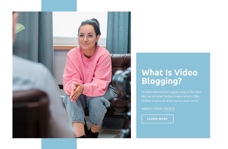 Video blogging Web Page Design