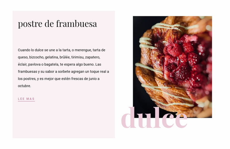 Postre de frambuesa Plantilla Joomla