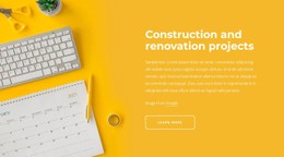 Renovation Projects Single Page Website