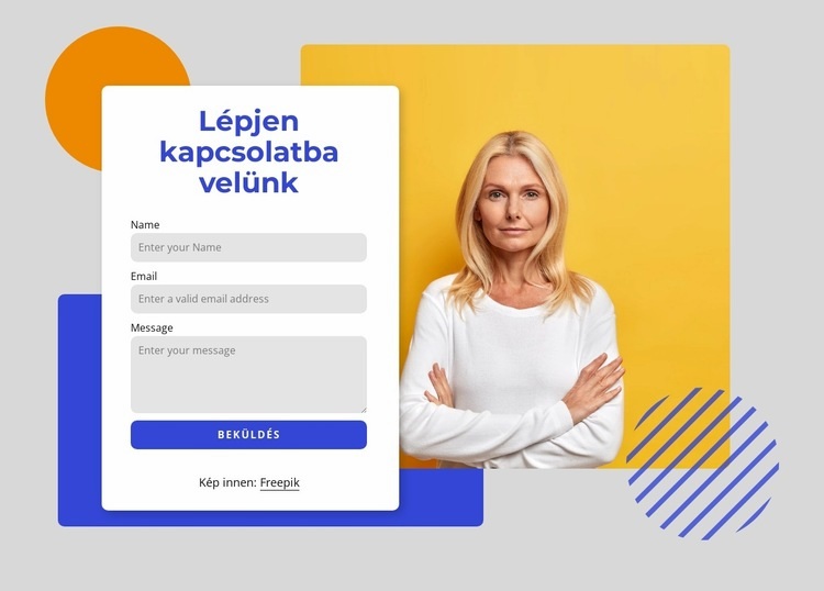 Kapcsolatfelvételi űrlap színes formákkal Weboldal tervezés