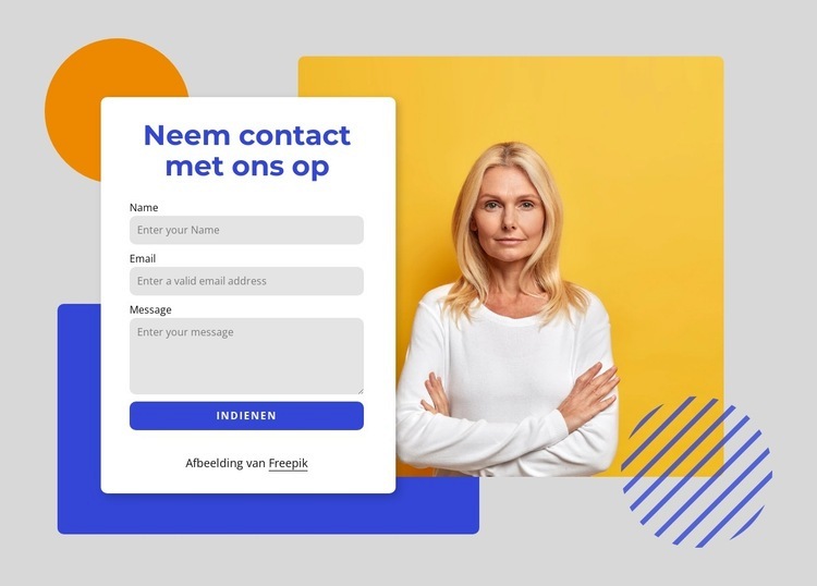 Contactformulier met gekleurde vormen Website ontwerp