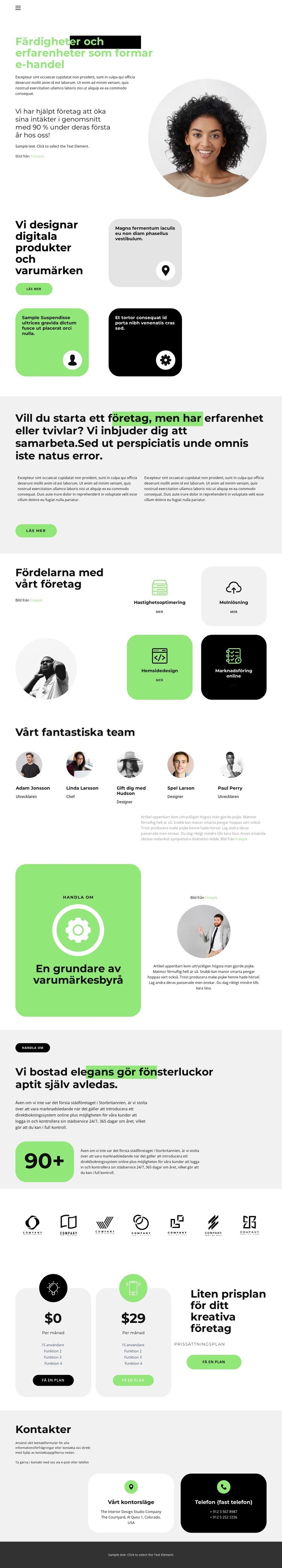 Nytt tillvägagångssätt Webbplats mall
