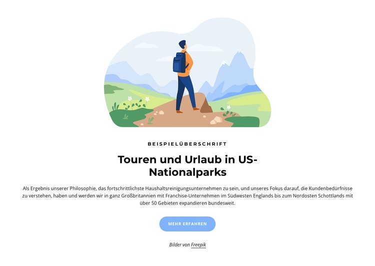 Nationalparktouren in den USA HTML-Vorlage