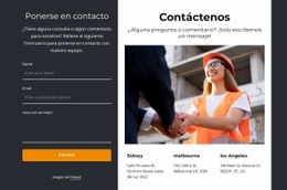 Contáctenos Bloque Sobre Fondo Oscuro - Creador De Sitios Web Gratuito