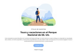 Excursiones A Parques Nacionales De EE. UU.: Plantilla De Sitio Web De Una Sola Página
