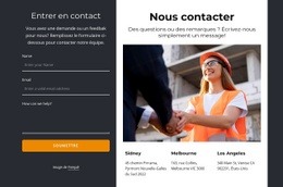 Contactez-Nous Bloc Sur Fond Sombre - Free HTML Website Builder