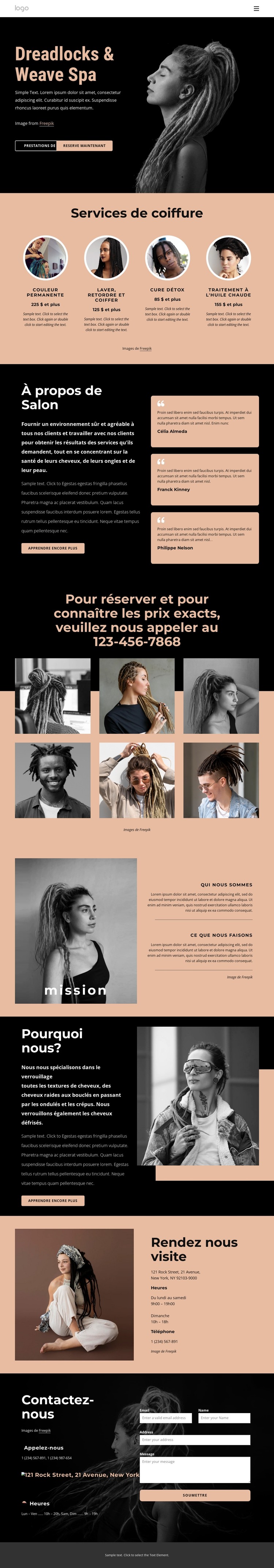 Dreadlocks et spa tissé Modèle HTML