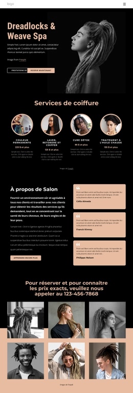 Dreadlocks Et Spa Tissé – Modèle HTML5 Facile À Utiliser