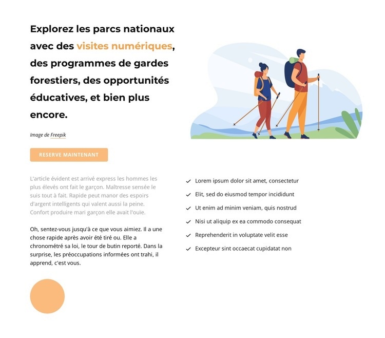 Texte, bouton et illustration Modèle HTML5