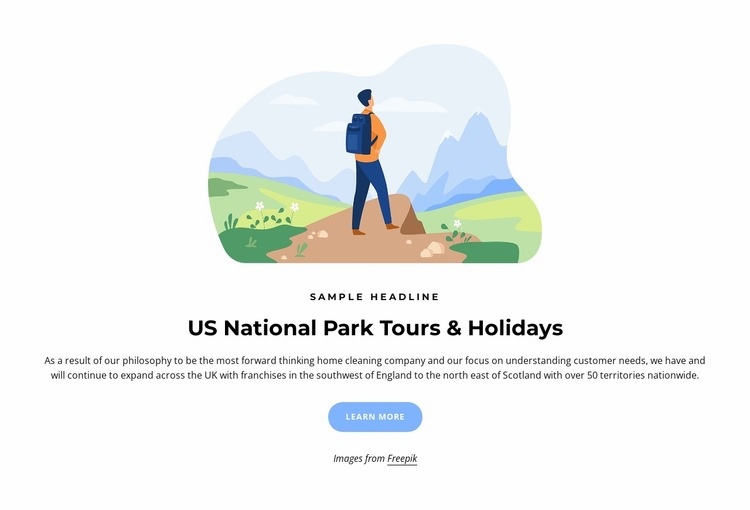 US national park tours Homepage Design
