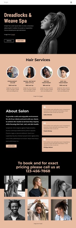 Dreadlocks And Weave Spa - Easy-To-Use HTML5 Template