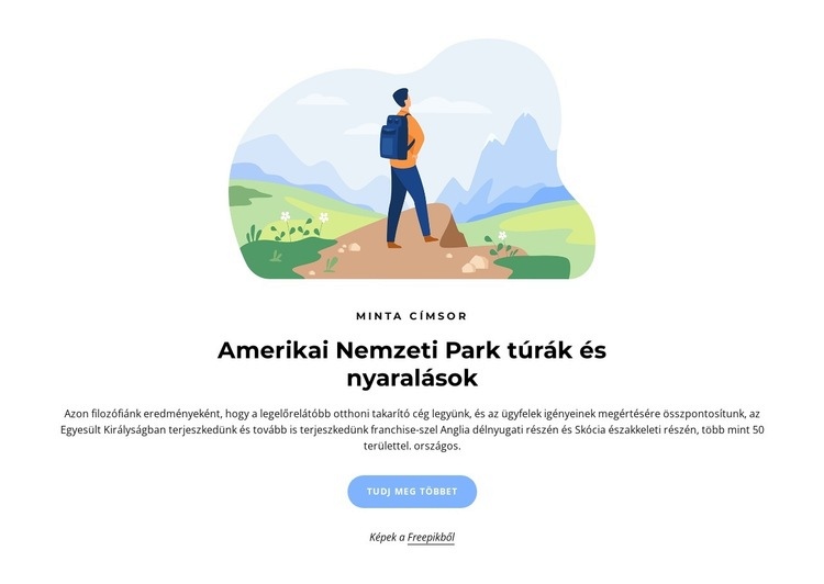 Amerikai nemzeti park túrák HTML Sablon