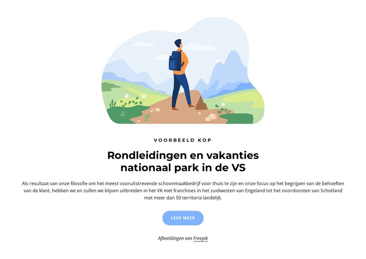 Rondleidingen door het Amerikaanse nationale park HTML-sjabloon