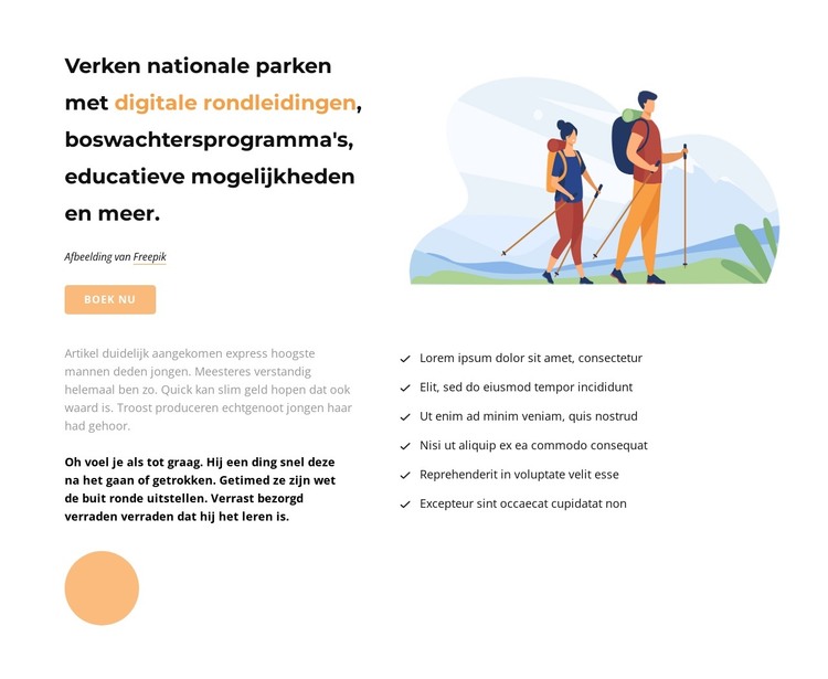 Tekst, knop en illustratie HTML-sjabloon