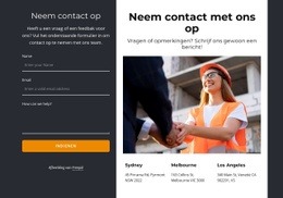 Neem Contact Met Ons Op Blok Op Donkere Achtergrond - Responsieve HTML5-Sjabloon