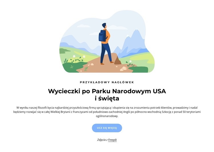 Wycieczki po parkach narodowych USA Kreator witryn internetowych HTML