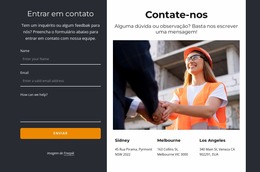 Contacte-Nos Bloco Em Fundo Escuro