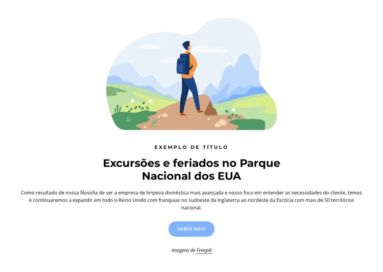 passeios ao parque nacional dos EUA Modelo de site