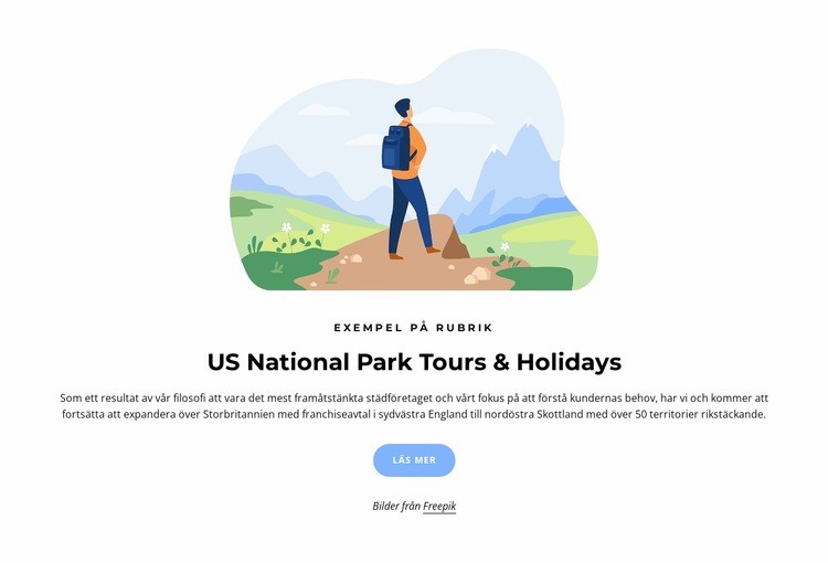 Amerikanska nationalparkturer HTML-mall