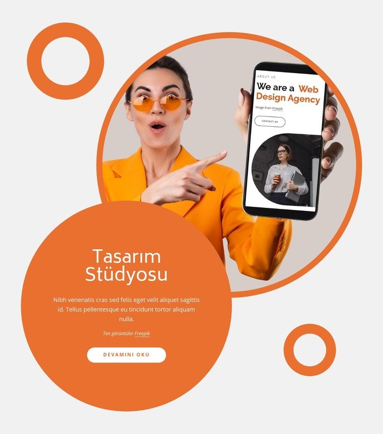 Müşterilere tasarım hizmetleri Web Sitesi Mockup'ı