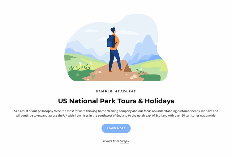 US national park tours Website Mockup