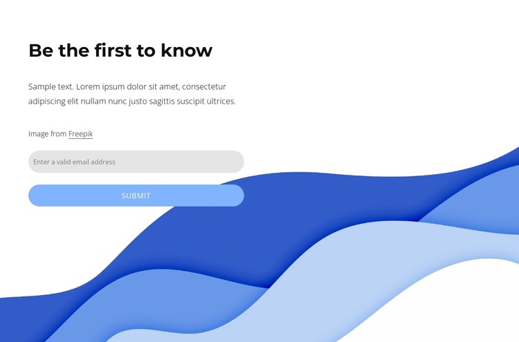 Be first to know block CSS Template