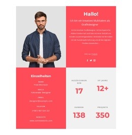 Kostenloses Website-Modell Für Mein Designerprofil