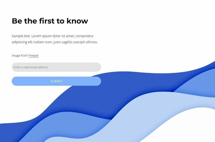 Be first to know block Homepage Design