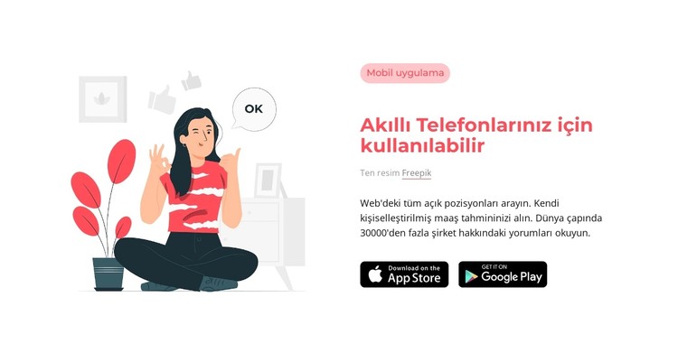 Akıllı telefonlarınız için mevcut uygulama CSS Şablonu