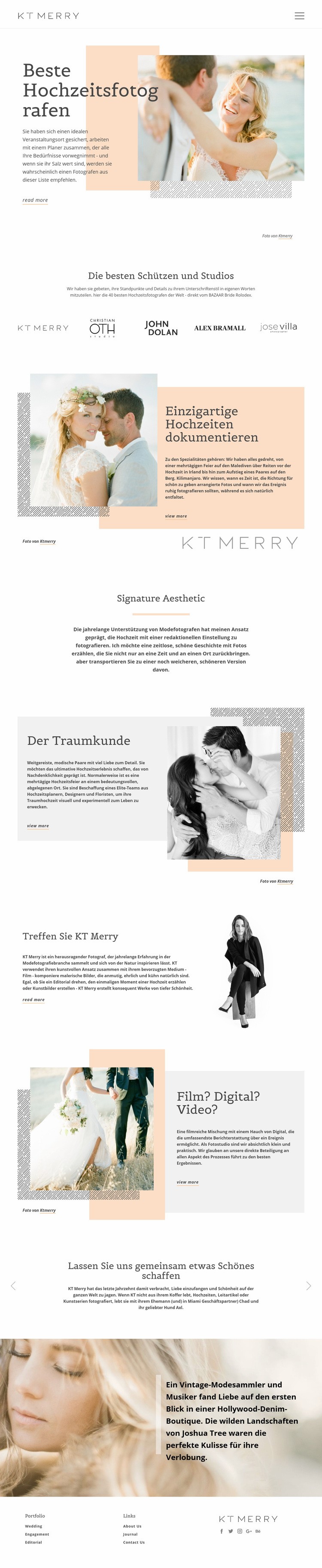 Hochzeitsfotografen Website-Modell