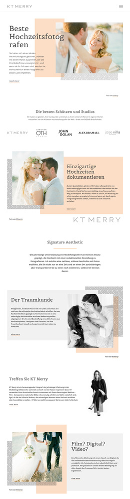 Hochzeitsfotografen – Fertiges Website-Design