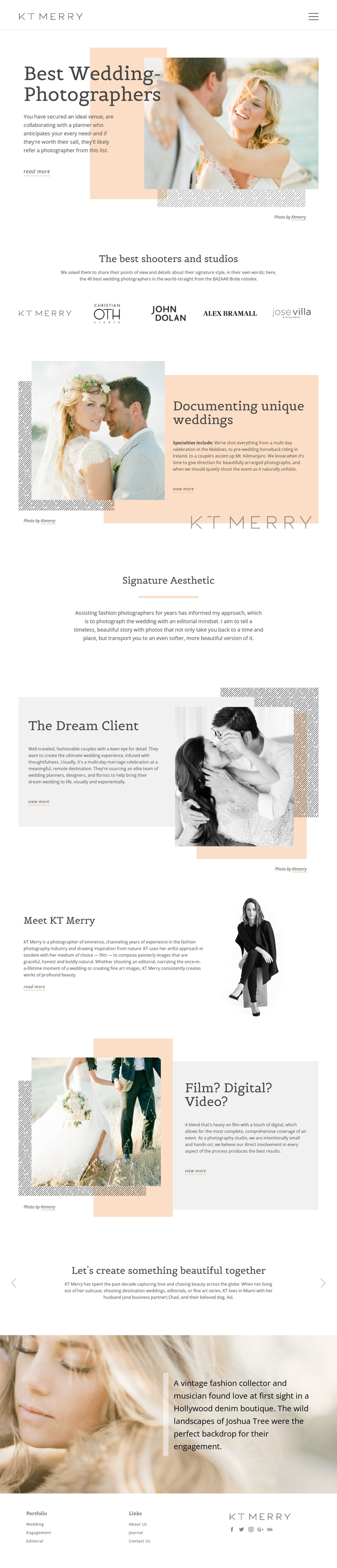 Wedding Photographers One Page Template