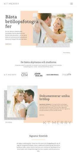 Bröllopsfotografer Webbdesign