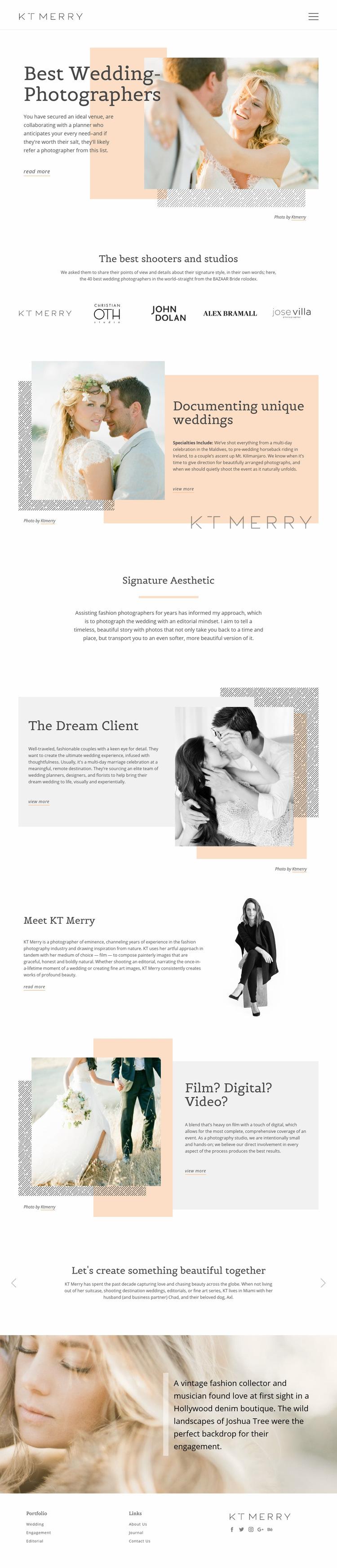 Wedding Photographers Web Page Design