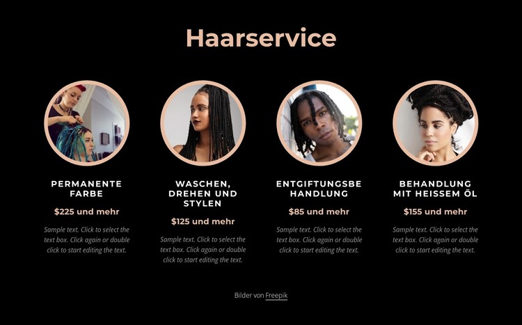 Dienstleistungen rund ums Haar CSS-Vorlage