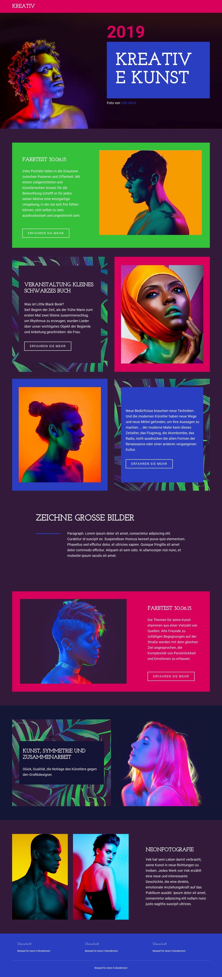 Kreative Kunst Website design