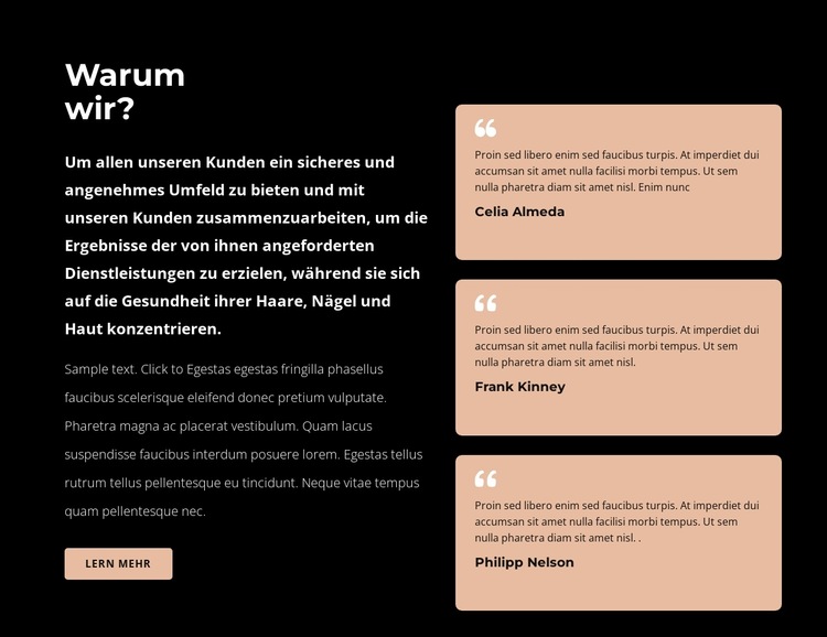 Text im Gitterwiederholer Website-Vorlage