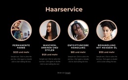 Website-Zielseite Für Dienstleistungen Rund Ums Haar