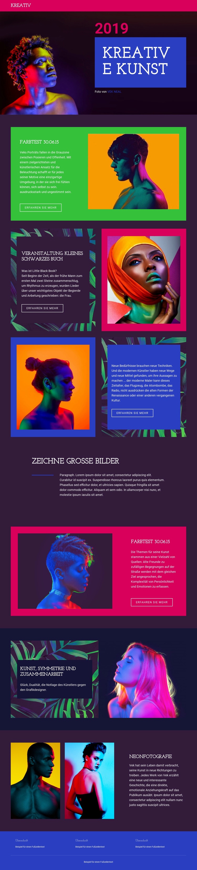 Kreative Kunst Landing Page