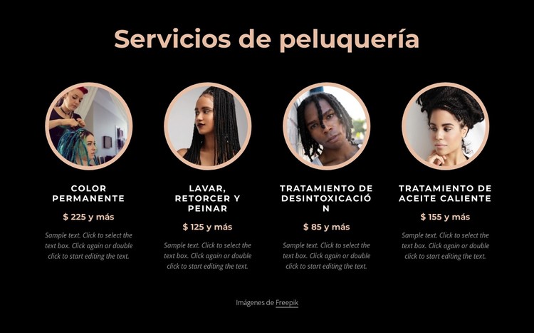 Servicios de peluquería Plantilla CSS