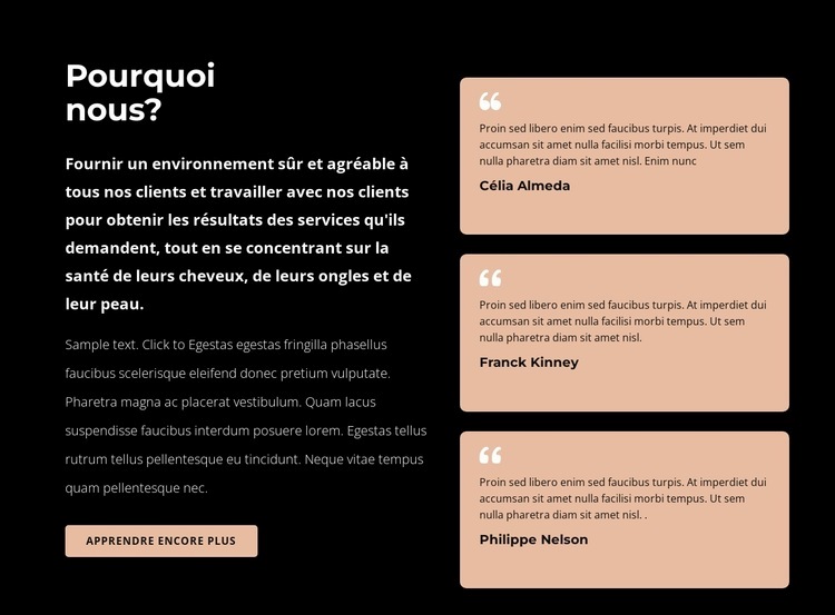 Texte dans le répéteur de grille Conception de site Web